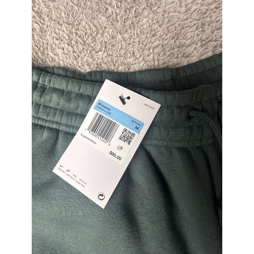 NIKE Sportswear Phoenix Fleece High-Waisted Oversized Pants Size M Green New - Picture 8 of 15